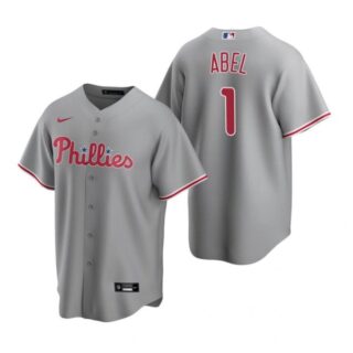 Men's #1 Mick Abel Philadelphia Phillies Cool Base Jersey Gray