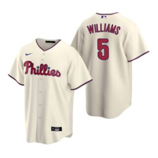 Men's #5 Nick Williams Philadelphia Phillies Cool Base Jersey Cream