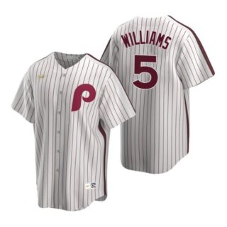 Men's #5 Nick Williams Philadelphia Phillies Cool Base Jersey White Cooperstown