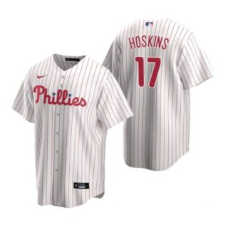 Men's #17 Rhys Hoskins Philadelphia Phillies Cool Base Jersey White