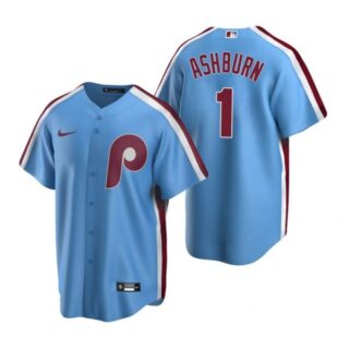 Men's #1 Richie Ashburn Philadelphia Phillies Cool Base Jersey Light Blue