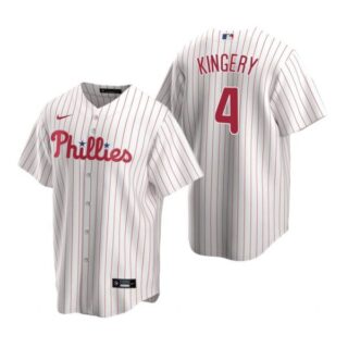 Men's #4 Scott Kingery Philadelphia Phillies Cool Base Jersey White