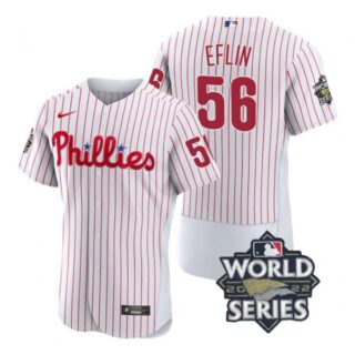 Men's Philadelphia Phillies Zach Eflin 2022 World Series Stitched Jersey White