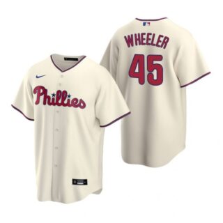Men's #45 Zack Wheeler Philadelphia Phillies Cool Base Jersey Cream