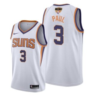 Men's #3 Chris Paul Phoenix Suns 2021 NBA Finals Jersey White Association