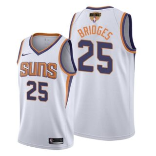 Men's #25 Mikal Bridges Phoenix Suns 2021 NBA Finals Jersey White Association