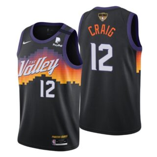 Men's #12 Torrey Craig Phoenix Suns 2021 NBA Finals Jersey Black City Editon