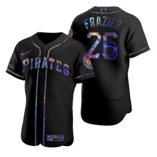 Men's #26 Adam Frazier Pittsburgh Pirates Black Holographic Jersey Black Holographic