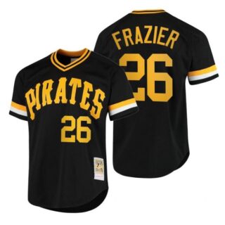 Men's #26 Adam Frazier Pittsburgh Pirates Cool Base Jersey Black Throwback