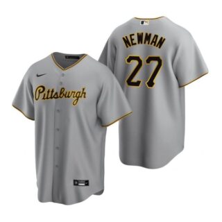 Men's #27 Kevin Newman Pittsburgh Pirates Cool Base Jersey Gray
