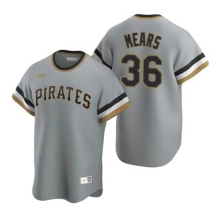 Men's #36 Nick Mears Pittsburgh Pirates Cool Base Jersey Gray Cooperstown