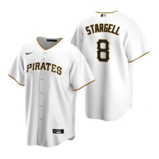 Men's #8 Willie Stargell Pittsburgh Pirates Cool Base Jersey White