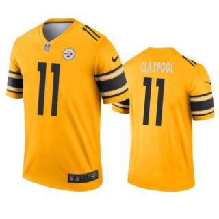 Men's #11 Chase Claypool Pittsburgh Steelers Vapor Limited Jersey Stitched Yellow