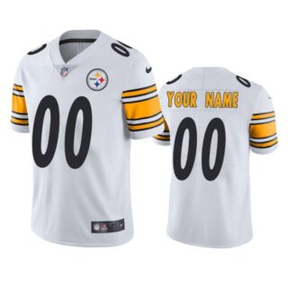 Men's Custom Pittsburgh Steelers Vapor Limited Jersey Stitched White