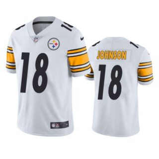 Men's #18 Diontae Johnson Pittsburgh Steelers Vapor Limited Jersey Stitched White
