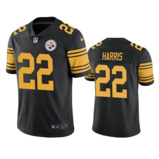 Men's #22 Najee Harris Pittsburgh Steelers Black Color Rush Limited Jersey Stitched