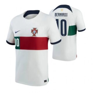 Youth Bernardo Silva Portugal National Team White Away Soccer Jersey 2022-23