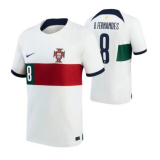 Youth Bruno Fernandes Portugal National Team White Away Soccer Jersey 2022-23