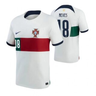 Youth Ruben Neves Portugal National Team White Away Soccer Jersey 2022-23