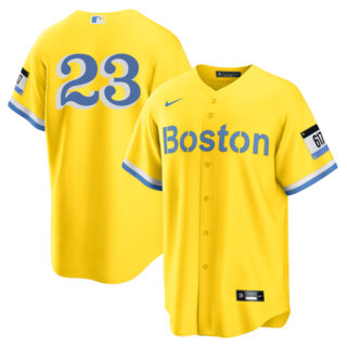 Men's Boston Red Sox #23 Michael Chavis Jersey Cool Base Yellow