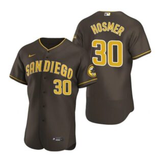 Men's #30 Eric Hosmer San Diego Padres Flex Base Jersey Brown