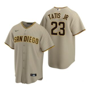 Men's #23 Fernando Tatis Jr. San Diego Padres Cool Base Jersey Sand Brown