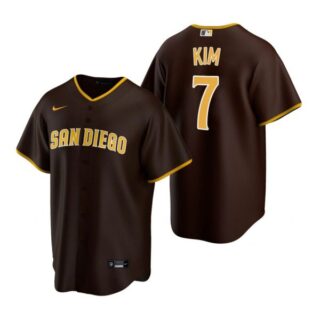 Men's #7 Ha Seong Kim San Diego Padres Cool Base Jersey Brown