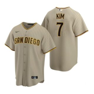 Men's #7 Ha Seong Kim San Diego Padres Cool Base Jersey Sand Brown
