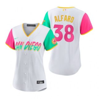 Women's San Diego Padres Jorge Alfaro White City Connect Stitched Jersey