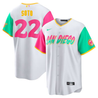 Men's Juan Soto San Diego Padres Cool Base Stitched White City Connect