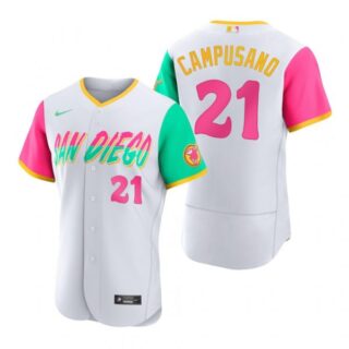 Men's Flex Base San Diego Padres Luis Campusano White City Connect Stitched Jersey