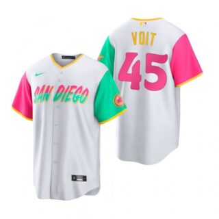 Men's Cool Base San Diego Padres Luke Voit White City Connect Stitched Jersey