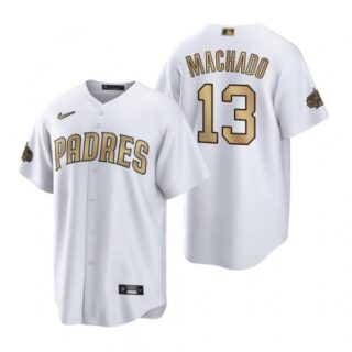Men's Cool Base Manny Machado San Diego Padres 2022 MLB All-Star Game White Stitched Jersey