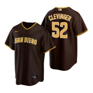 Men's #52 Mike Clevinger San Diego Padres Cool Base Jersey Brown