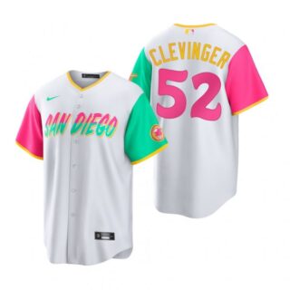 Men's Cool Base San Diego Padres Mike Clevinger White City Connect Stitched Jersey
