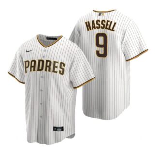 Men's #9 Robert Hassell San Diego Padres Cool Base Jersey White