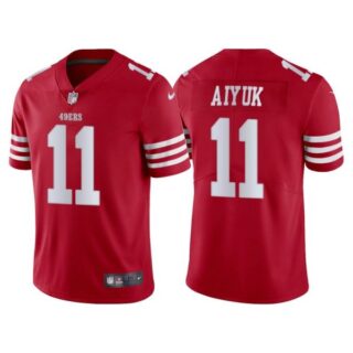 Men's San Francisco 49ers Brandon Aiyuk 2022 Vapor Limited Stitched Jersey Scarlet
