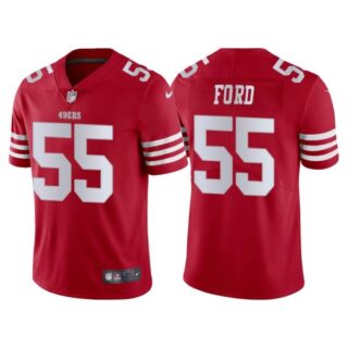 Men's San Francisco 49ers Dee Ford 2022 Vapor Limited Stitched Jersey Scarlet