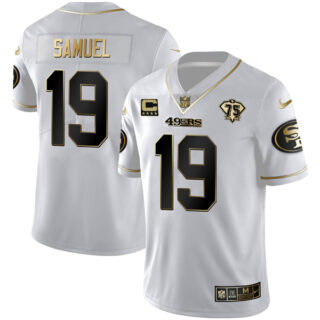 Men's San Francisco 49ers Deebo Samuel White Gold Vapor Limited Jersey Stitched
