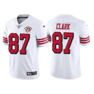 Men's San Francisco 49ers Dwight Clark 75th Anniversary Throwback Limited Jersey Stitched White