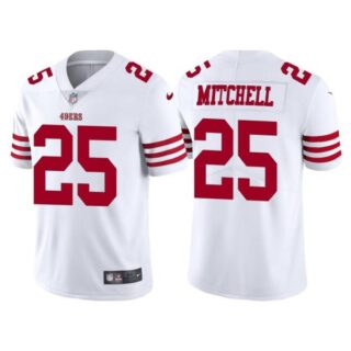 Men's San Francisco 49ers Elijah Mitchell 2022 Vapor Limited Stitched Jersey White
