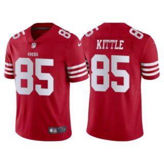 Men's San Francisco 49ers George Kittle 2022 Vapor Limited Stitched Jersey Scarlet