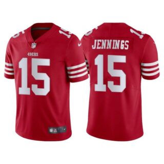 Men's San Francisco 49ers Jauan Jennings 2022 Vapor Limited Stitched Jersey Scarlet
