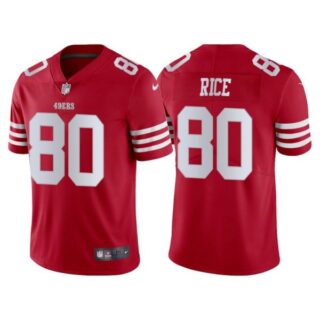 Men's San Francisco 49ers Jerry Rice 2022 Vapor Limited Stitched Jersey Scarlet