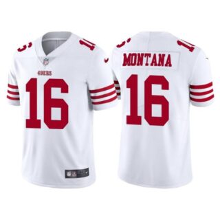 Men's San Francisco 49ers Joe Montana 2022 Vapor Limited Stitched Jersey White