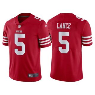 Men's San Francisco 49ers Trey Lance 2022 Vapor Limited Stitched Jersey Scarlet
