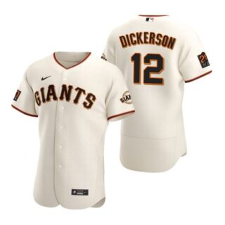 Men's #12 Alex Dickerson San Francisco Giants Flex Base Jersey Cream