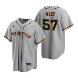 Men's #57 Alex Wood San Francisco Giants Cool Base Jersey Gray
