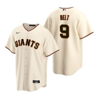 Men's #9 Brandon Belt San Francisco Giants Cool Base Jersey Cream