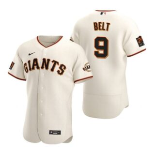 Men's #9 Brandon Belt San Francisco Giants Flex Base Jersey Cream